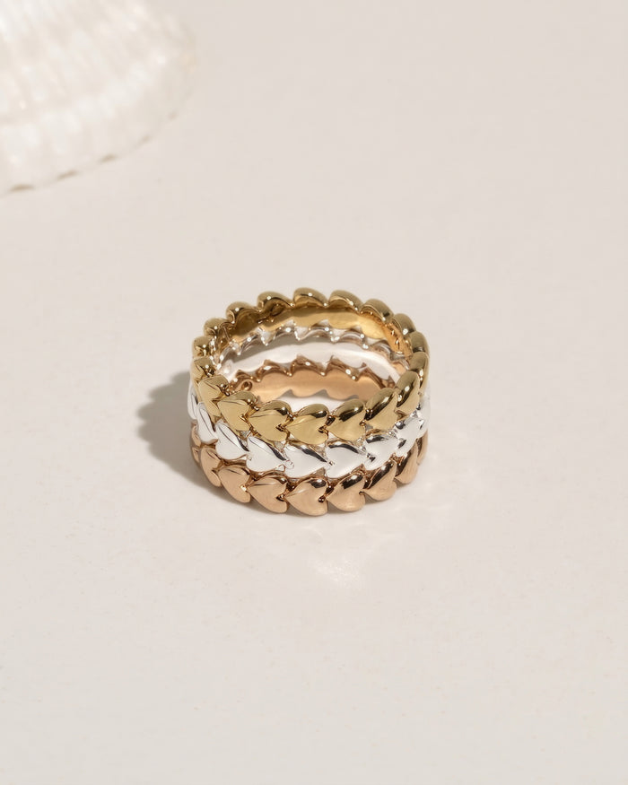 Tiny Heart Ring Set