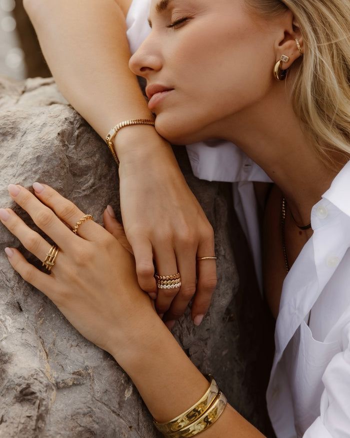 Tiny Heart Ring Set