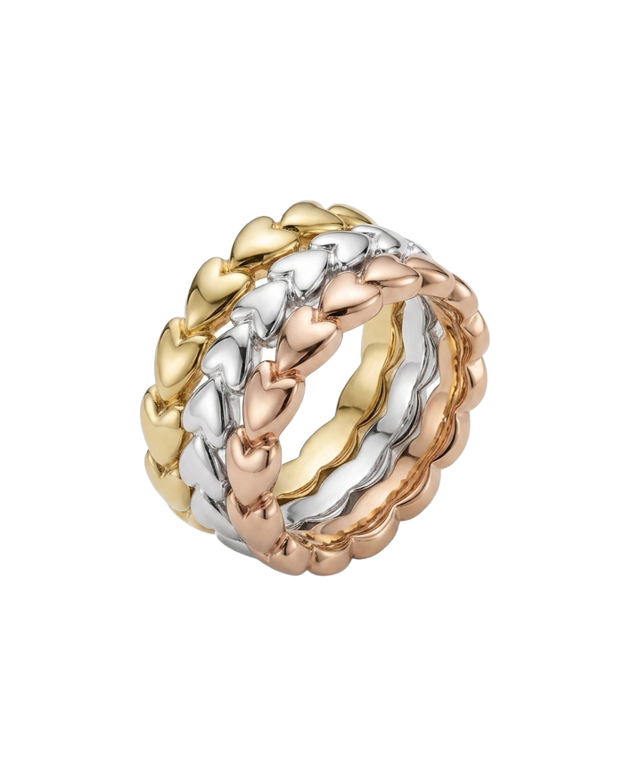 Tiny Heart Ring Set