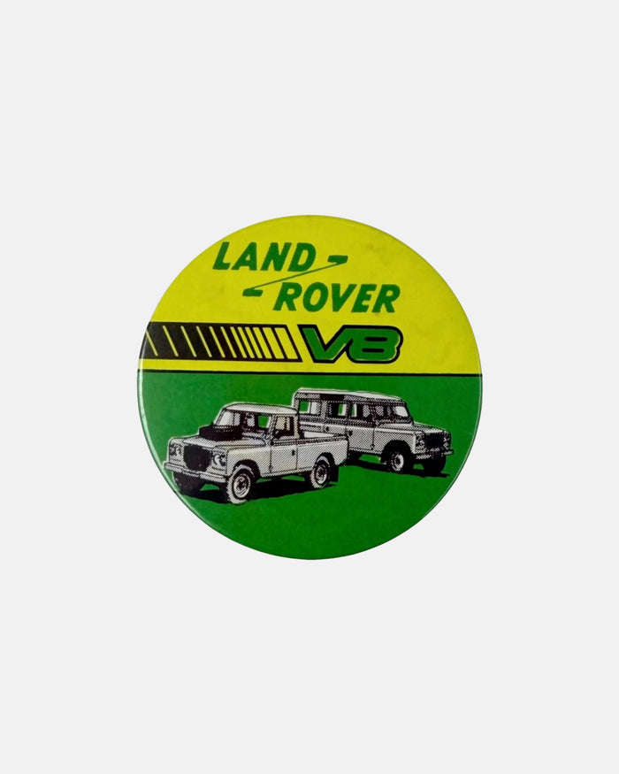 Vintage Land Rover V8 Metal Button Pin Badge