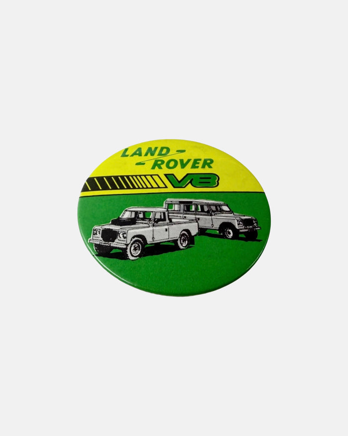 Vintage Land Rover V8 Metal Button Pin Badge