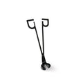 Black metal wick trimmer with two curved cutting heads and long handle.
