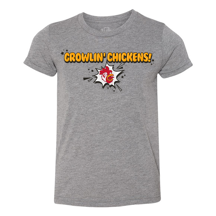 Youth Growlin Chickens Comic Burst Tee