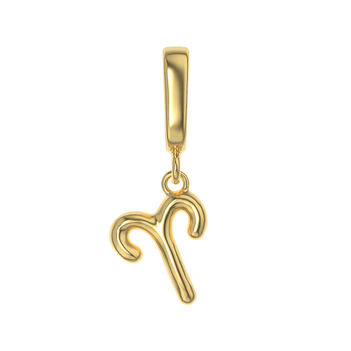 Gold zodiac charm for Aries