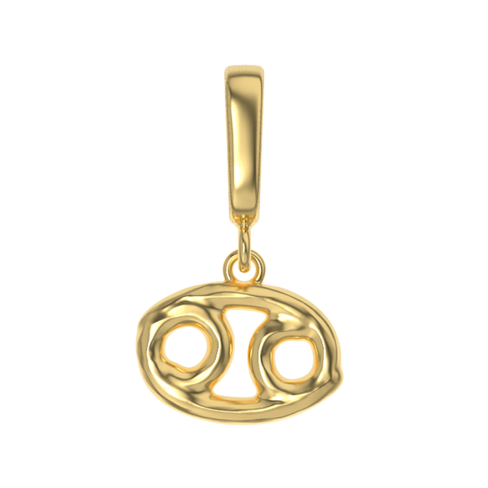 Gold zodiac charm pendant for Cancer