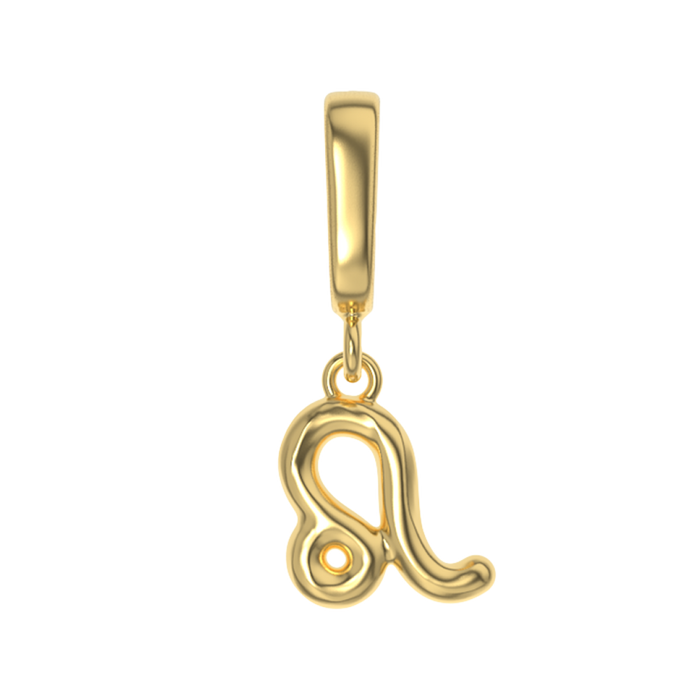 Gold zodiac charm pendant for Leo